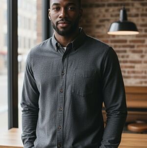 J. Crew Slim Gray Black Business Causal  Collared Classic Shirt Preppy Modern M